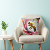 咲くハイビスカスの花を受粉させるミツバチ クッション (椅子)