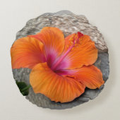 咲くハイビスカス ラウンドクッション (裏面)