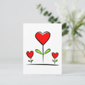 咲くハート花愛ハート ポストカード (スタンド正面)