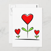 咲くハート花愛ハート ポストカード (正面/裏面)
