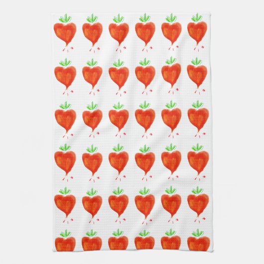 咲くハート キッチンタオル (縦)
