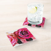 咲くバラ ガラスコースター (アングル)