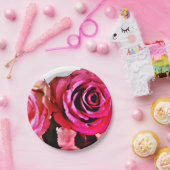 咲くバラ ペーパープレート (パーティー)