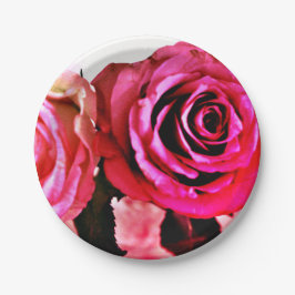 咲くバラ ペーパープレート