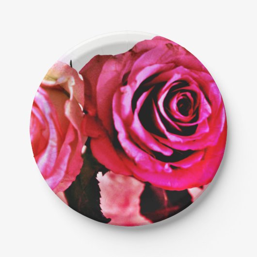 咲くバラ ペーパープレート (正面)