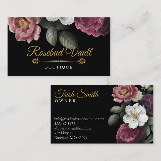 咲くバラ 名刺 (正面/裏面)