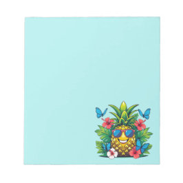 咲くパイナップル蝶ハイビスカス ノートパッド