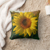 咲くヒマワリの枕 クッション (ブランケット)