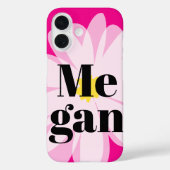 咲くピンクのデイジーの花カスタムのiPhone 16ケース Case-Mate iPhoneケース (裏面)