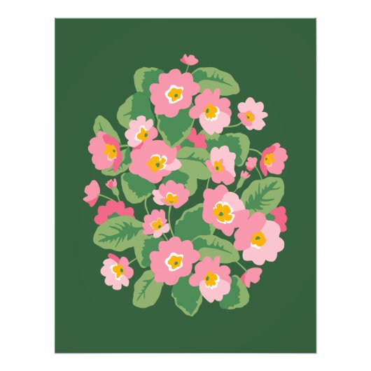 咲くピンクのプリムローズ フォトプリント            (正面)