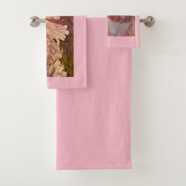咲くピンクのユリ バスタオルセット