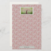 咲くピンクの木 便箋 (正面/裏面)