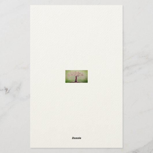 咲くピンクの木 便箋 (裏面)