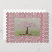 咲くピンクの木 招待状 (正面/裏面)