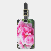 咲くピンクの牡丹 ラゲッジタグ (正面縦)