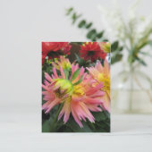 咲くピンクの花 ポストカード (スタンド正面)