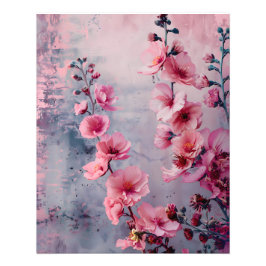 咲くピンク色の花 フォトプリント           