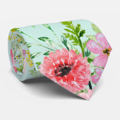 咲くフローラ花束水彩絵を描手 ネクタイ (ロール)