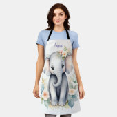 咲くベビー象 エプロン (着用した状態)