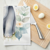 咲くベビー象 キッチンタオル (四つ折り)