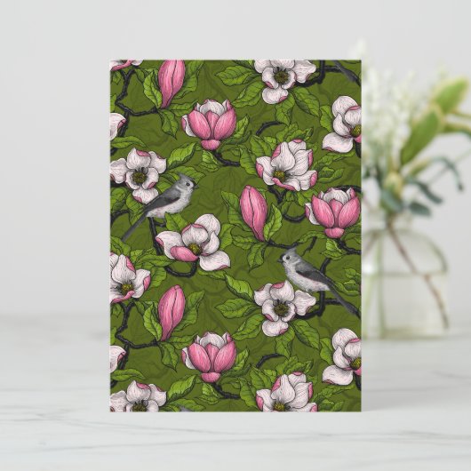 咲くマグノリアとタイトマウスの鳥2 (スタンド正面)