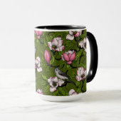 咲くマグノリアとタイトマウスの鳥2 マグカップ (正面右)