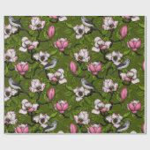 咲くマグノリアとタイトマウスの鳥2 ラッピングペーパー (フラット)
