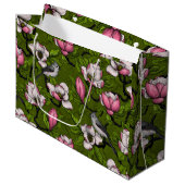 咲くマグノリアとタイトマウスの鳥2 ラージペーパーバッグ (正面アングル)