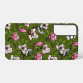 咲くマグノリアとタイトマウスの鳥2 SAMSUNG GALAXYケース (裏面横)