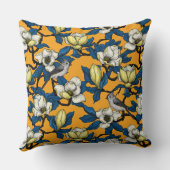 咲くマグノリアとタイトマウスの鳥3 クッション (裏面)