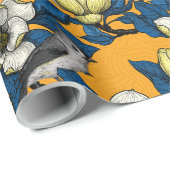 咲くマグノリアとタイトマウスの鳥3 ラッピングペーパー (ロールコーナー)