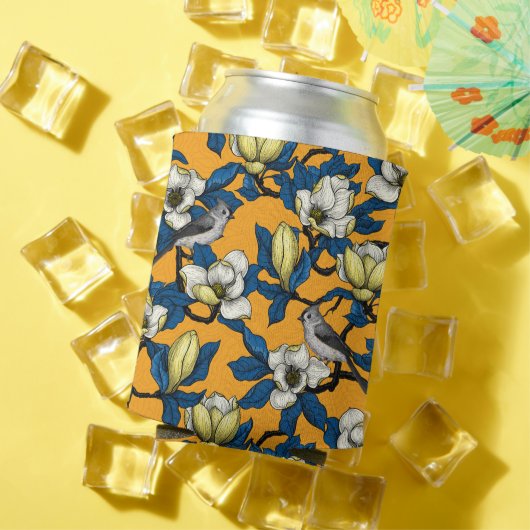 咲くマグノリアとタイトマウスの鳥3 缶クーラー