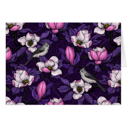 咲くマグノリアとタイトマウスの鳥4 (正面横)