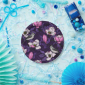 咲くマグノリアとタイトマウスの鳥4 ペーパープレート (パーティー)