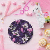 咲くマグノリアとタイトマウスの鳥4 ペーパープレート (パーティー)