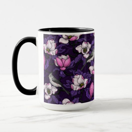 咲くマグノリアとタイトマウスの鳥4 マグカップ (左)
