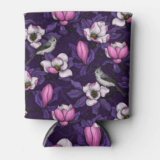 咲くマグノリアとタイトマウスの鳥4 缶クーラー (正面)