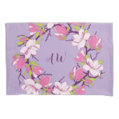 咲くマグノリアパーソナライズされた一対の枕カバー 枕カバー (正面左)