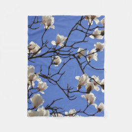 咲くマグノリア フリースブランケット