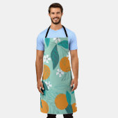 咲くミカン葉、ヴィンテージアート。 エプロン (着用した状態)