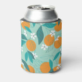 咲くミカン葉、ヴィンテージアート。 缶クーラー (缶裏面)