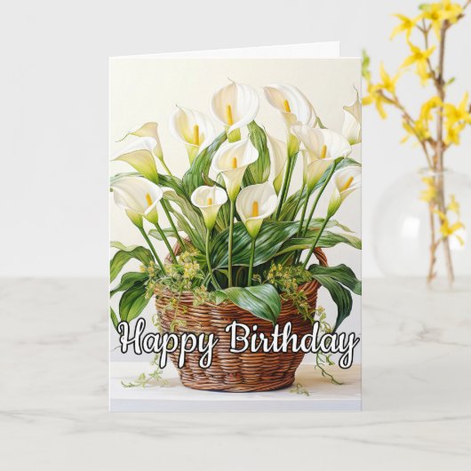 咲くユリ花 カード (黄色い花)