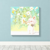 咲くユリ キャンバスプリント (インサイチュ (ウッドフロア))