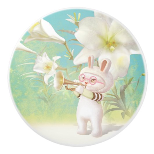 咲くユリ セラミックノブ (正面)