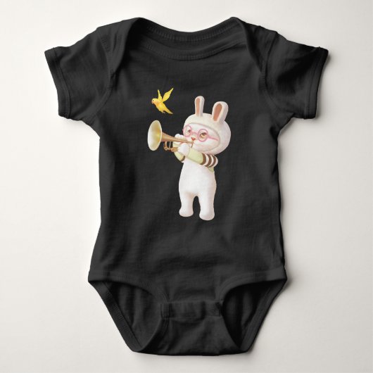 咲くユリ ベビーボディスーツ (正面)