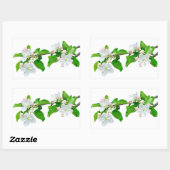 咲くリンゴの木の枝 長方形シール (シート)