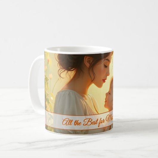 咲く光に優しい母のような愛 コーヒーマグカップ (正面左)