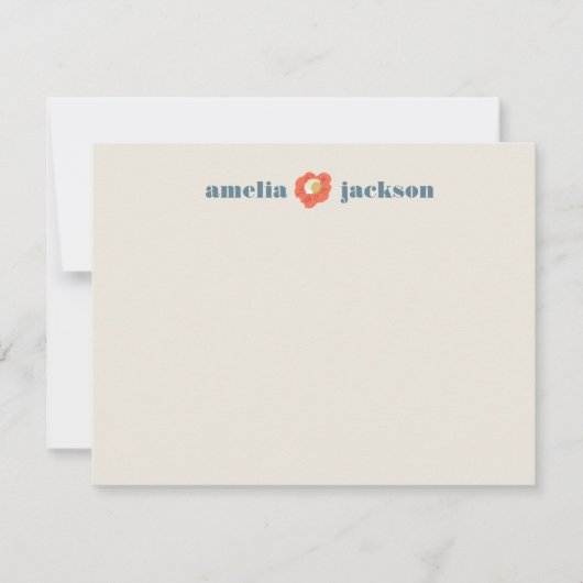 咲く喜び明はっきりしたるいフローラパーソナライズされた ノートカード (正面)