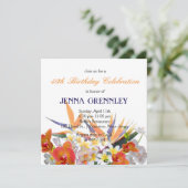 咲く喜び熱帯の花の誕生日パーティー 招待状 (スタンド正面)