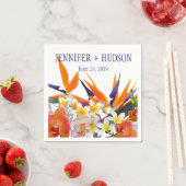 咲く喜び – 熱帯のパーソナライズされた花 スタンダードカクテルナプキン (インサイチュ)